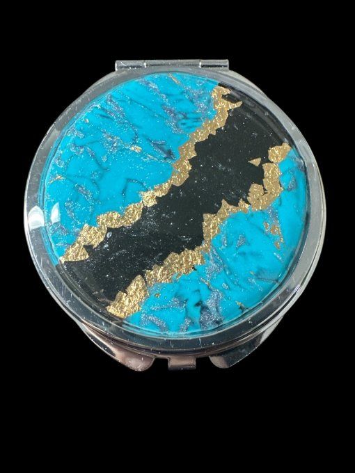 Miroir de poche façon turquoise